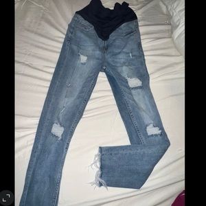 Pink blush maternity jeans